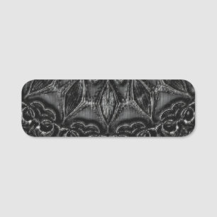 Charcoal Mandala  Name Tag