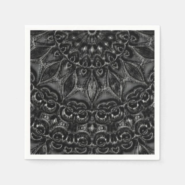 Charcoal Mandala  Napkin (Front)