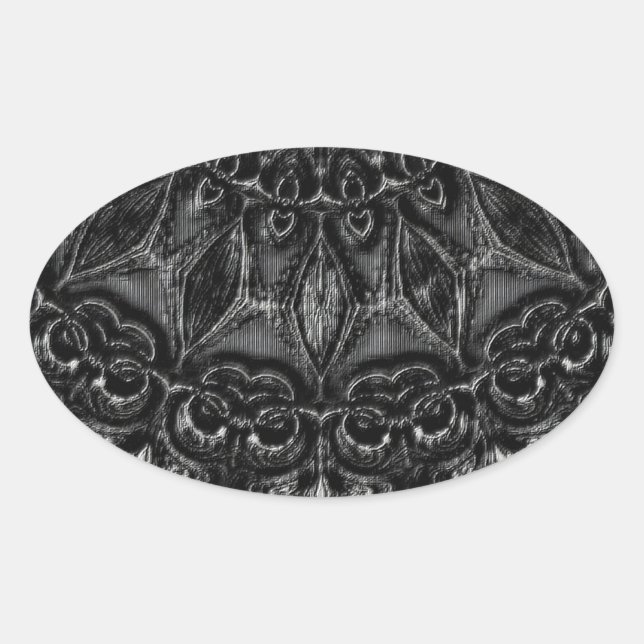 Charcoal Mandala   Oval Sticker (Front)