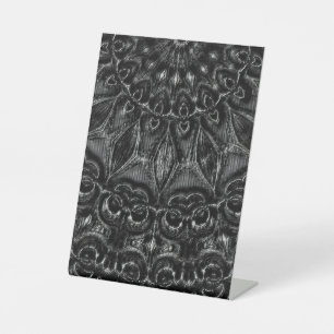 Charcoal Mandala  Pedestal Sign