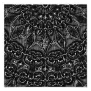Charcoal Mandala  Photo Print