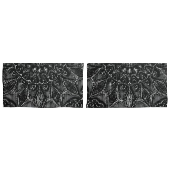 Charcoal Mandala   Pillowcase (Front-Set)