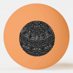 Charcoal Mandala Ping Pong Ball