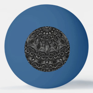 Charcoal Mandala  Ping Pong Ball