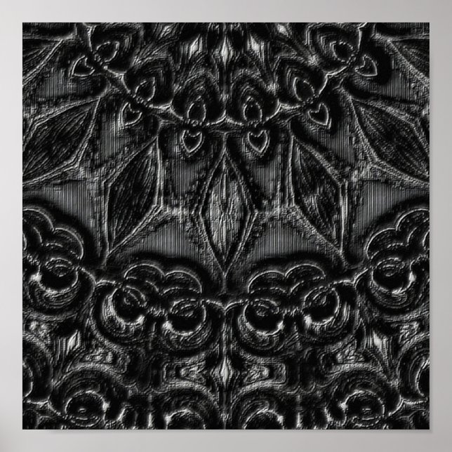 Charcoal Mandala  Poster (Front)