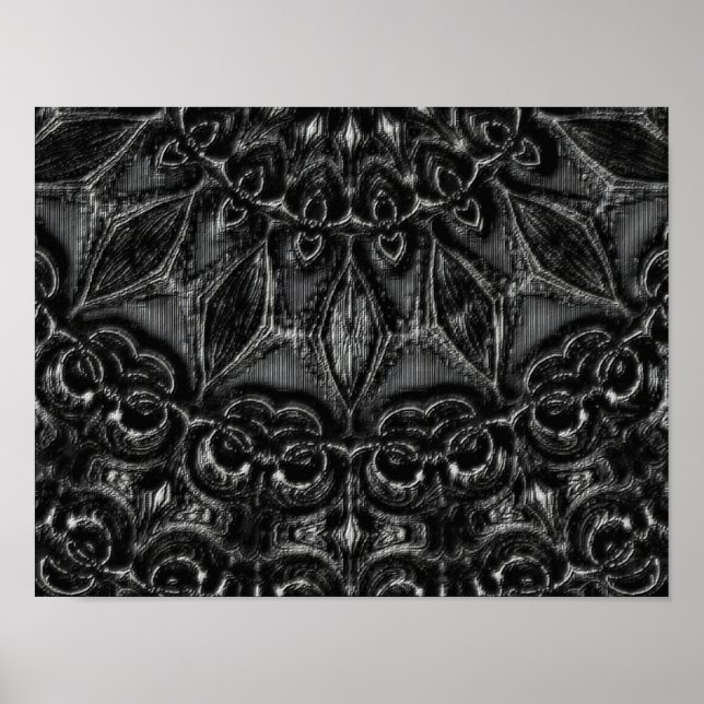 Charcoal Mandala  Poster (Front)
