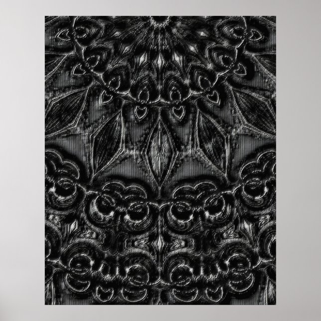 Charcoal Mandala  Poster (Front)