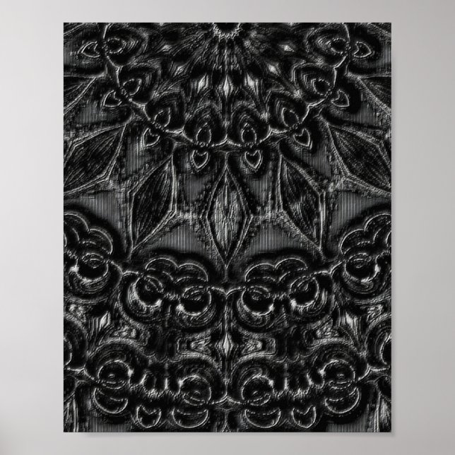 Charcoal Mandala  Poster (Front)