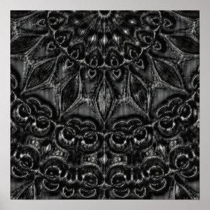 Charcoal Mandala  Poster
