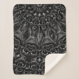 Charcoal Mandala Sherpa Blanket