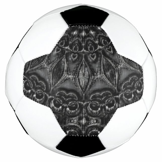 Charcoal Mandala  Soccer Ball (Front)