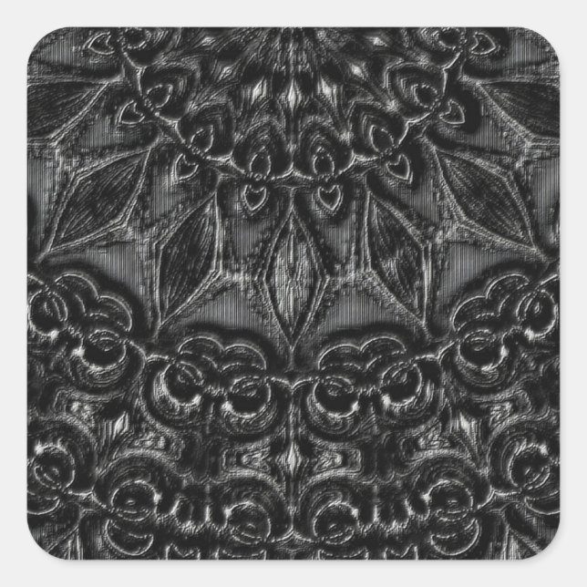 Charcoal Mandala   Square Sticker (Front)