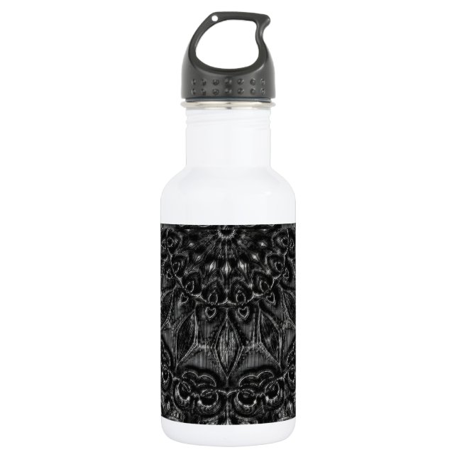 Charcoal Mandala  Stainless Steel Water Bottle (Front)