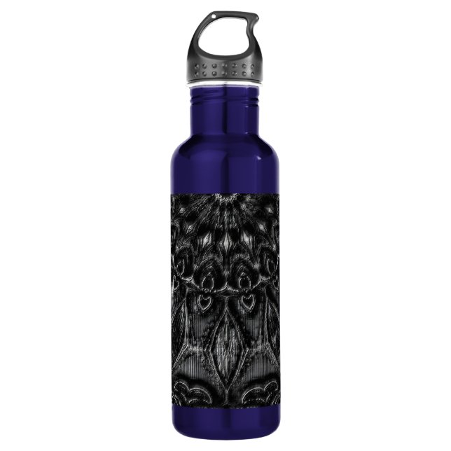 Charcoal Mandala  Stainless Steel Water Bottle (Front)