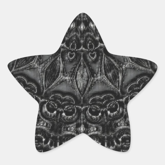 Charcoal Mandala   Star Sticker (Front)