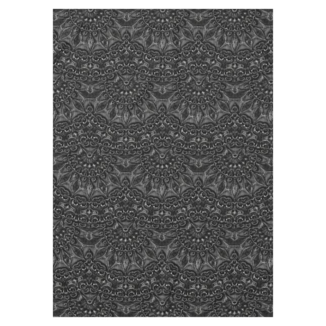 Charcoal Mandala   Tablecloth (Front)