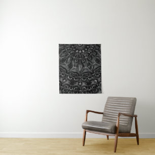 Charcoal Mandala Tapestry