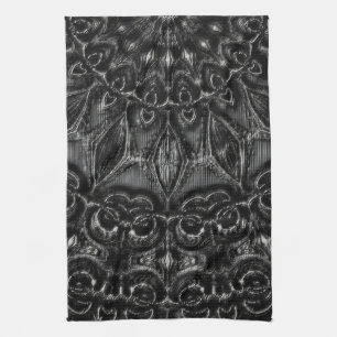Charcoal Mandala  Tea Towel