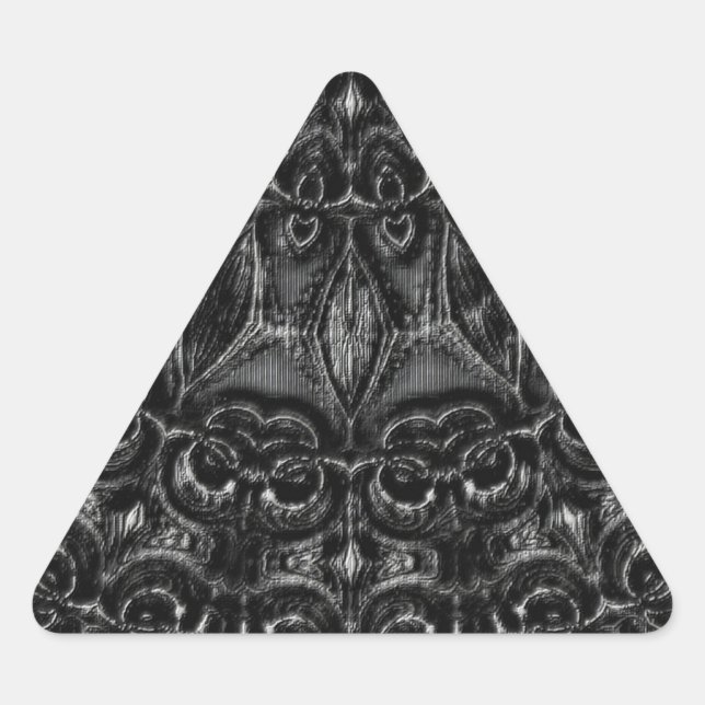 Charcoal Mandala   Triangle Sticker (Front)