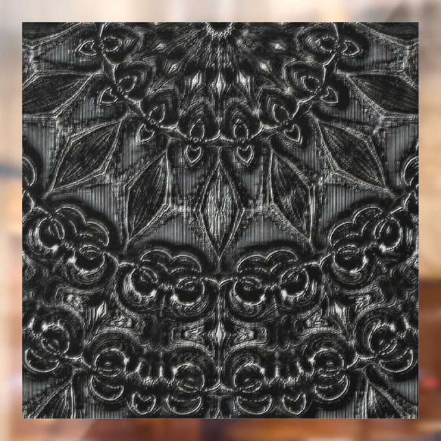 Charcoal Mandala  Window Cling (Sheet 2)