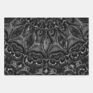 Charcoal Mandala  Wrapping Paper Sheet