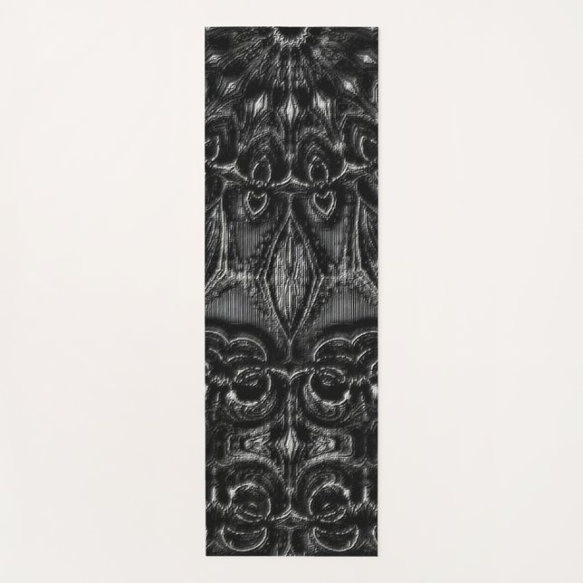 Charcoal Mandala  Yoga Mat (Front)