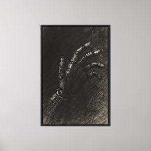 Charcoal Mechanical Hand Drawing Canvas Print