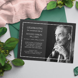 Charcoal Minimal Celebrating Life   Custom Photo Invitation