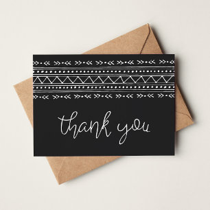Charcoal Modern Boho Thank You Note Card