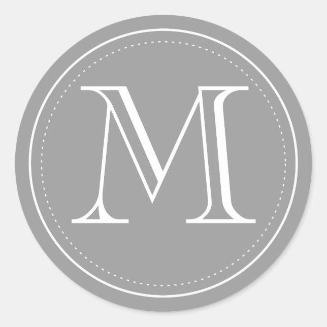 Charcoal Monogram Envelope Seal by Origami Prints (Front)