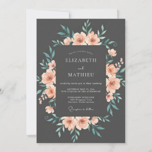 Charcoal Moody Evening Wedding Invitation