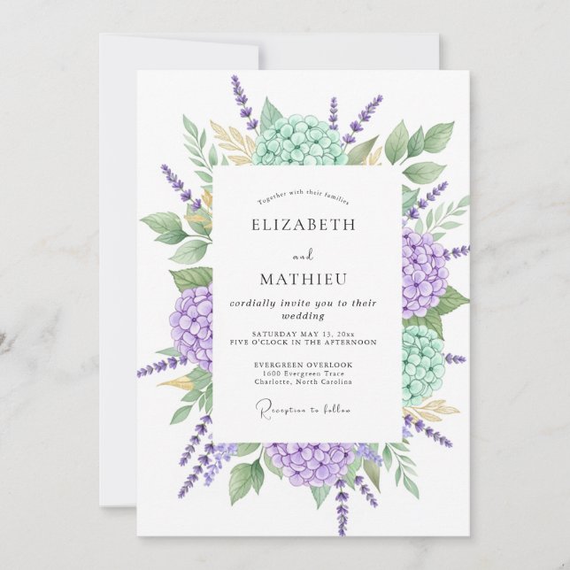 Charcoal Mysterious Winter Wedding Invitation (Front)
