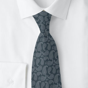 Charcoal Paisley Tie