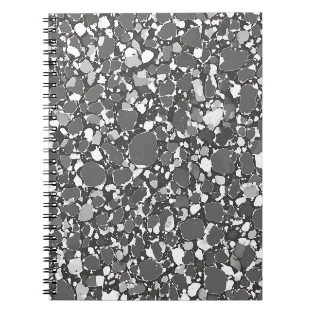 Charcoal Pebble Marble Notebook (Front)