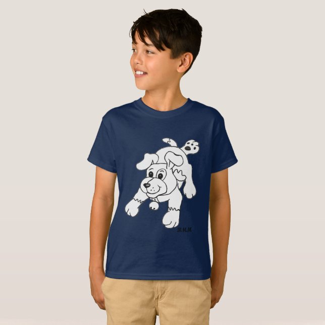 Charcoal Pencil Dog Kid's T-Shirt (Front Full)