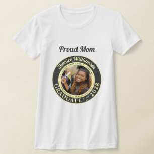 Charcoal Photo Modern Graduation Proud Mum T-Shirt
