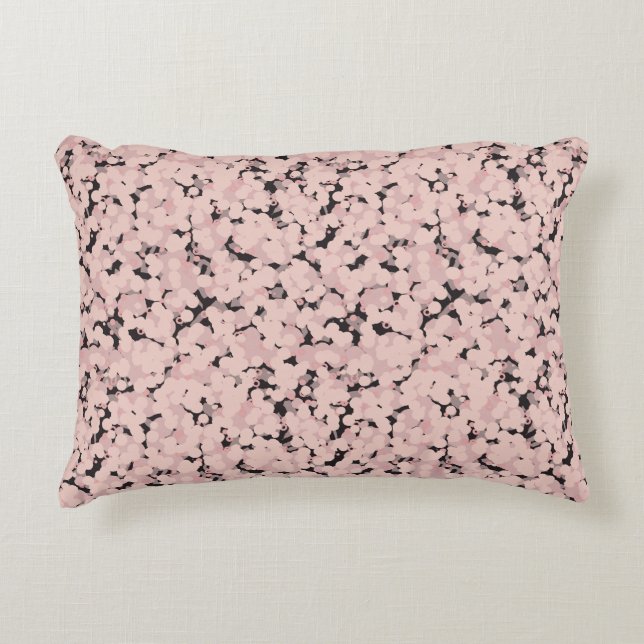 charcoal pink gray abstract decorative cushion (Front)