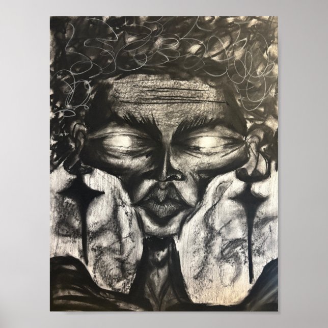 charcoal portrait poc poster (Front)