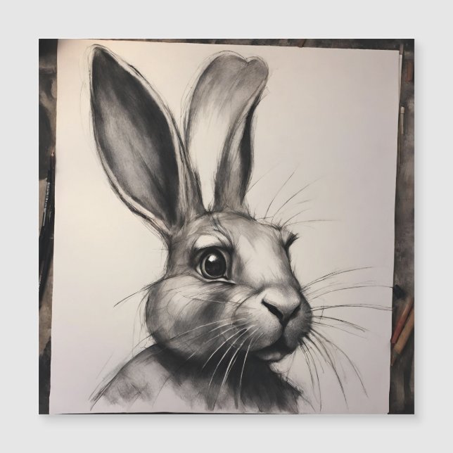 Charcoal Rabbit Sketch (Front)