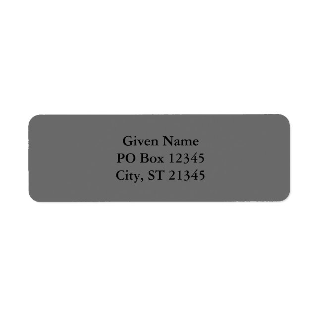Charcoal Return Address Label (Front)