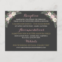 Charcoal Rose Pink Floral Details