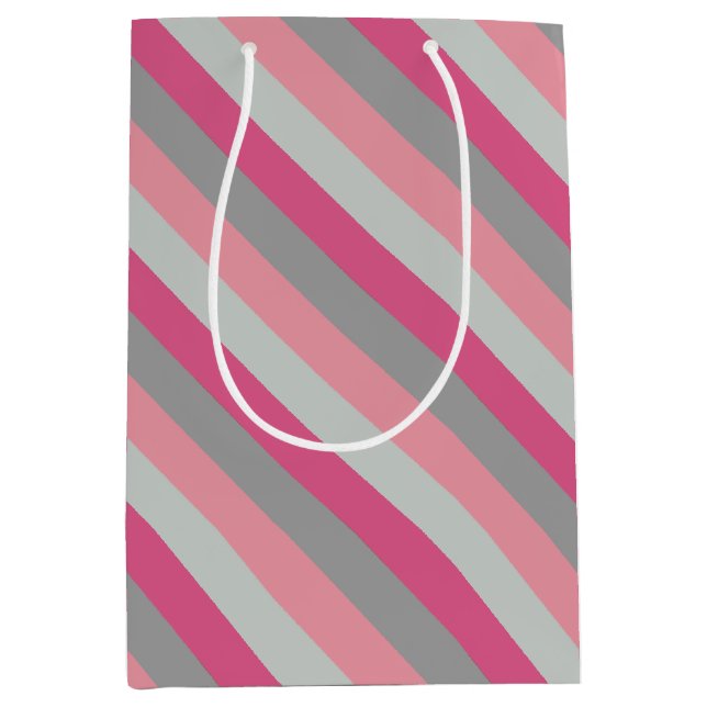 Charcoal Roses Medium Gift Bag (Front)