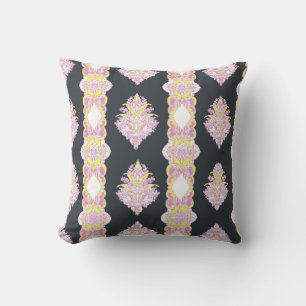 Charcoal Roses Reversible Throw Pillow