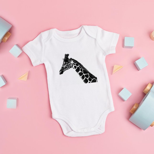 Charcoal Sketch Giraffe  Baby Bodysuit (Creator Uploaded)