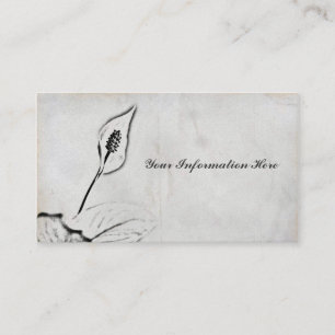 Charcoal Spathiphyllum Business Cards