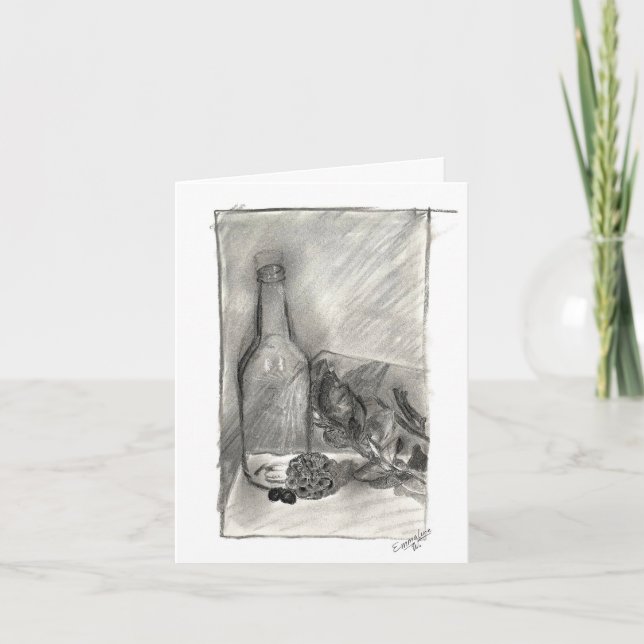 Charcoal Still Life Personalised Card (Front)