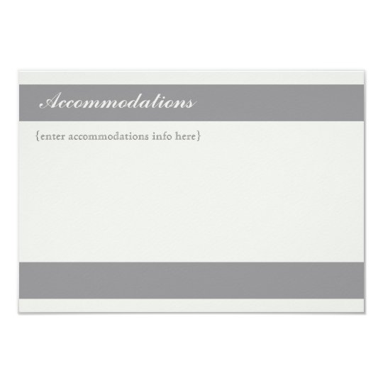 Charcoal Stripe Accomodations Card