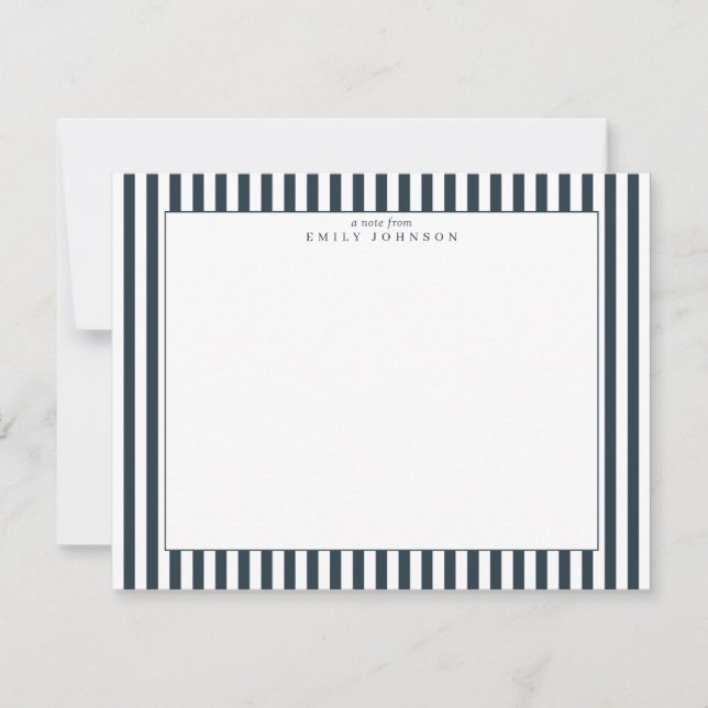 Charcoal Striped Note Card (Front)
