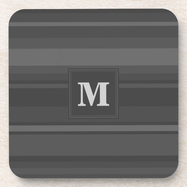 Charcoal Stripes Coaster (Front)
