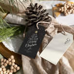 Charcoal Very Merry Christmas Tree Family Name Gift Tags<br><div class="desc">This Charcoal Very Merry Christmas Tree Family Name Gift Tags design features a sophisticated dark grey backdrop with a blend of simple ivory lettering and classic calligraphy paired with a minimalist boho styling that strikes a perfect balance between clean modern subtlety and vintage elegance. Embellishing this all beautifully is a...</div>